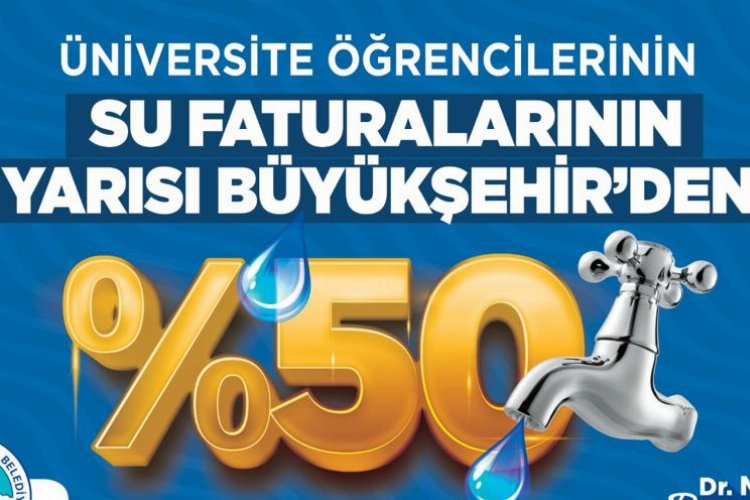 Kayseri'de üniversitelinin su faturasına yüzde 50 destek